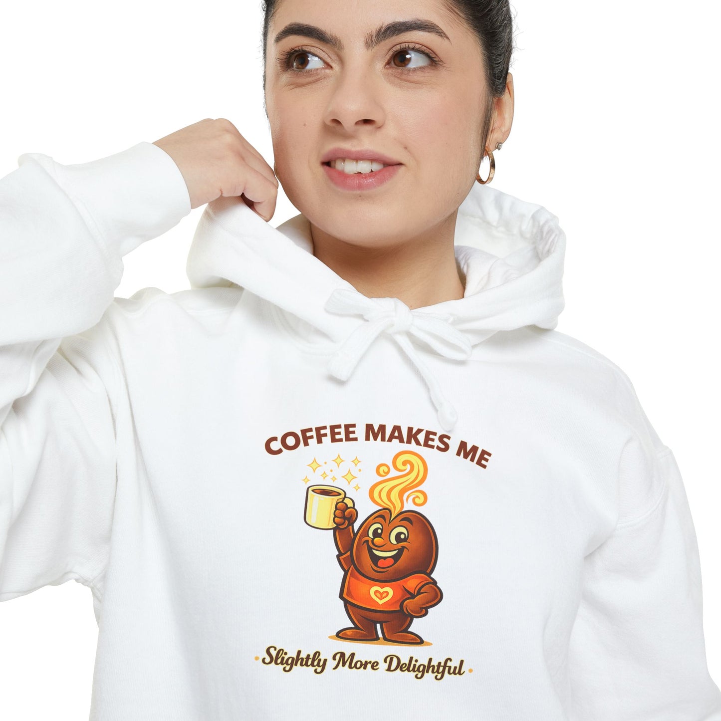 Coffee Makes Me Slightly More Delightful — Comfort Colors Hoodie