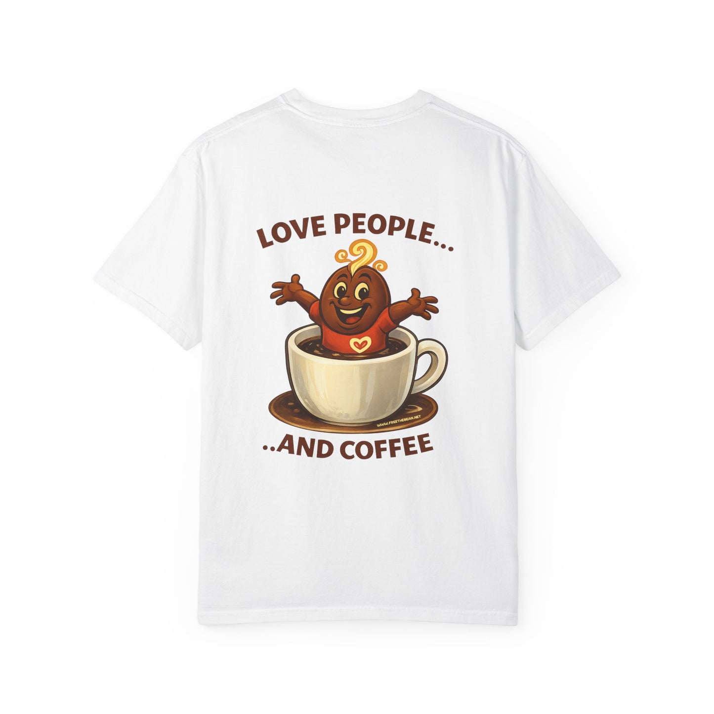 Coffee Lovers T-Shirt — “Love People... and Coffee” Cute Coffee Cup Design