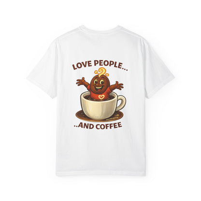 Coffee Lovers T-Shirt — “Love People... and Coffee” Cute Coffee Cup Design
