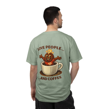 Coffee Lovers T-Shirt — “Love People... and Coffee” Cute Coffee Cup Design