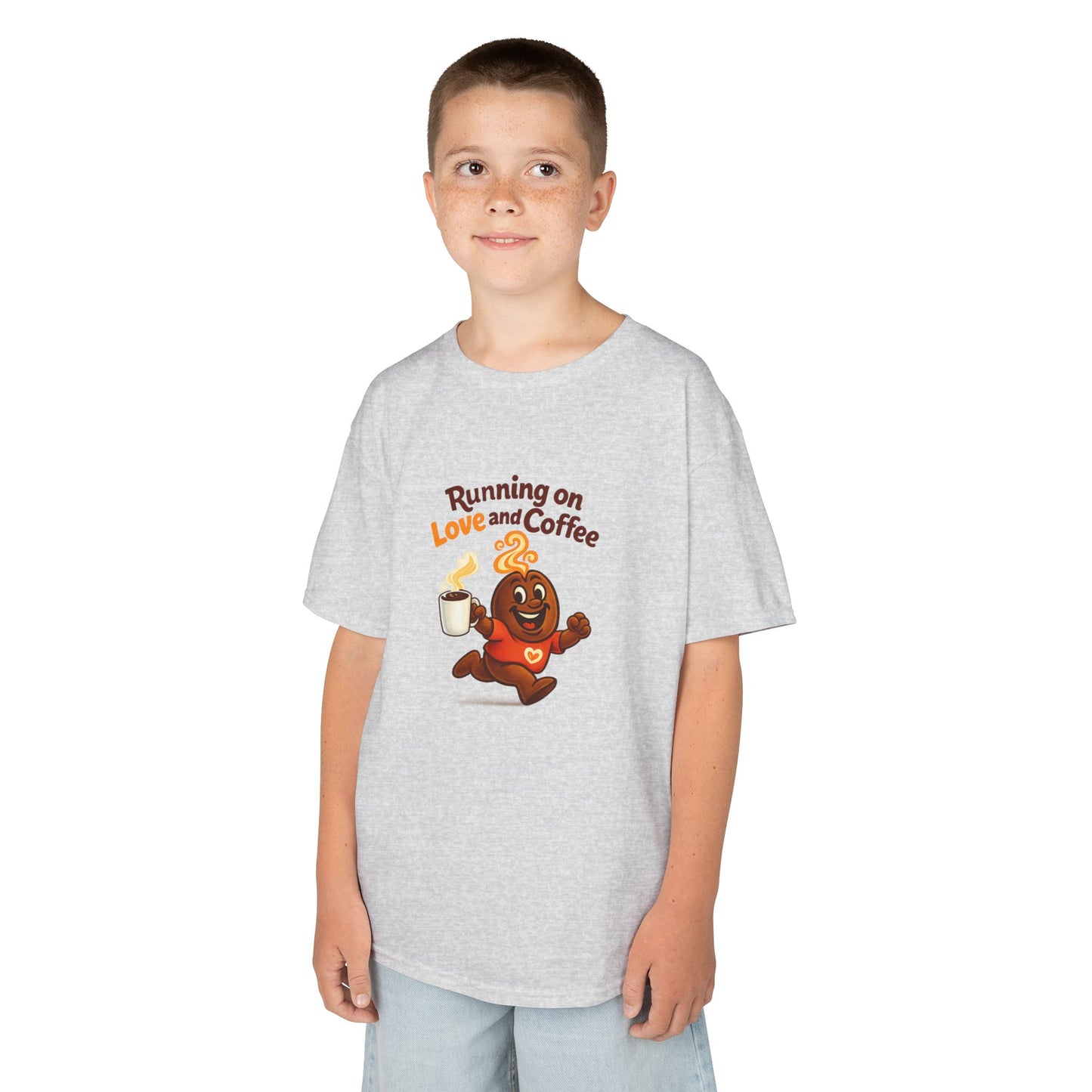 Running on Love & Coffee Kids T-Shirt