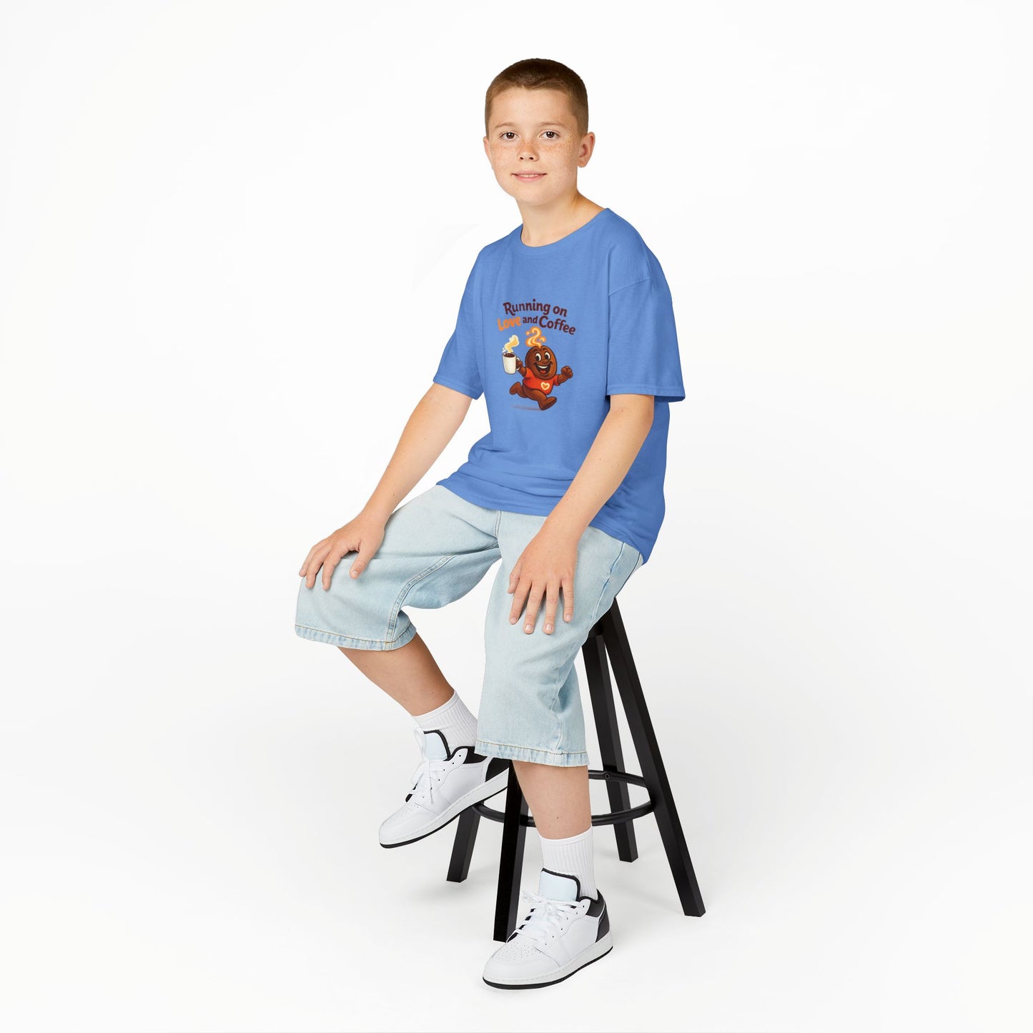 Running on Love & Coffee Kids T-Shirt