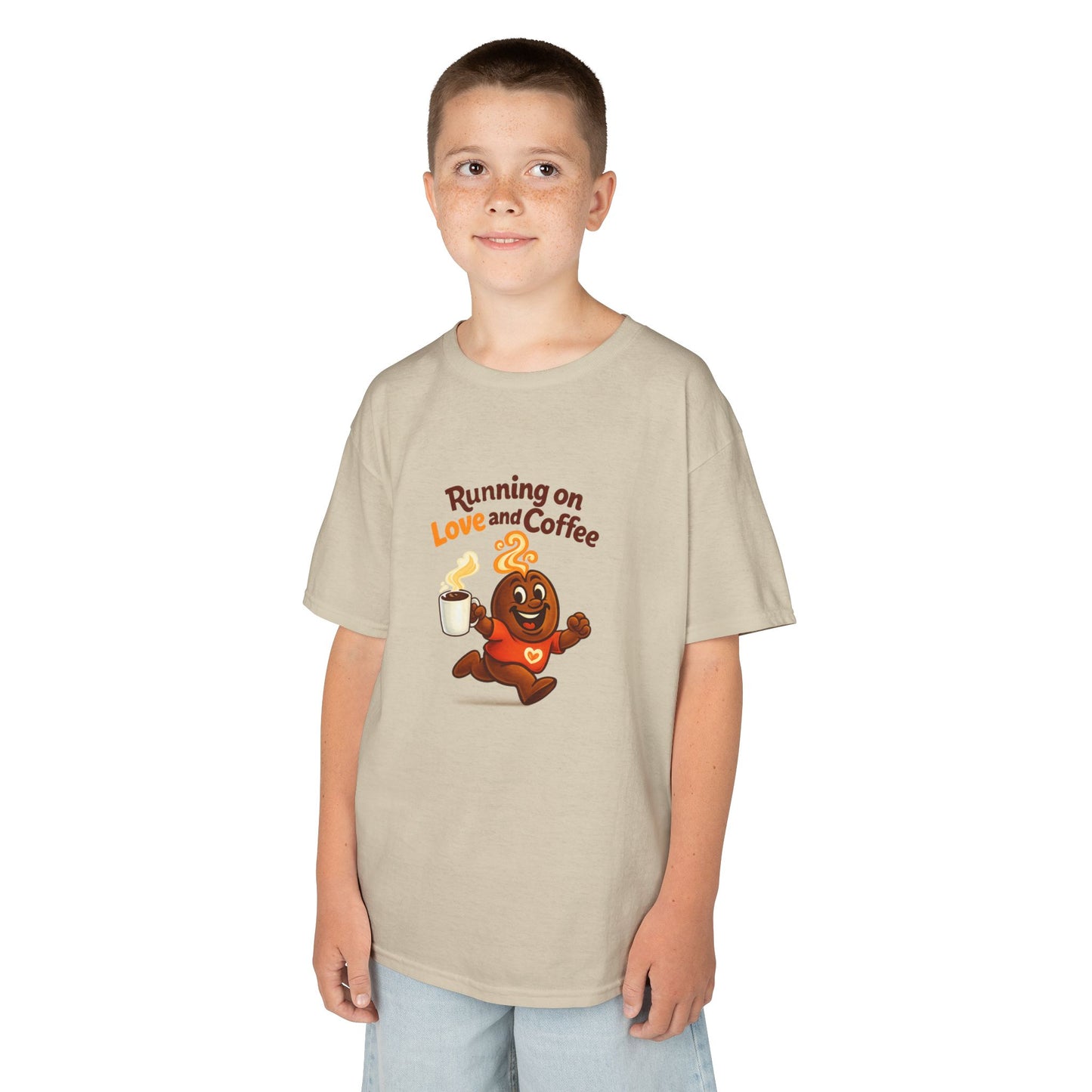 Running on Love & Coffee Kids T-Shirt