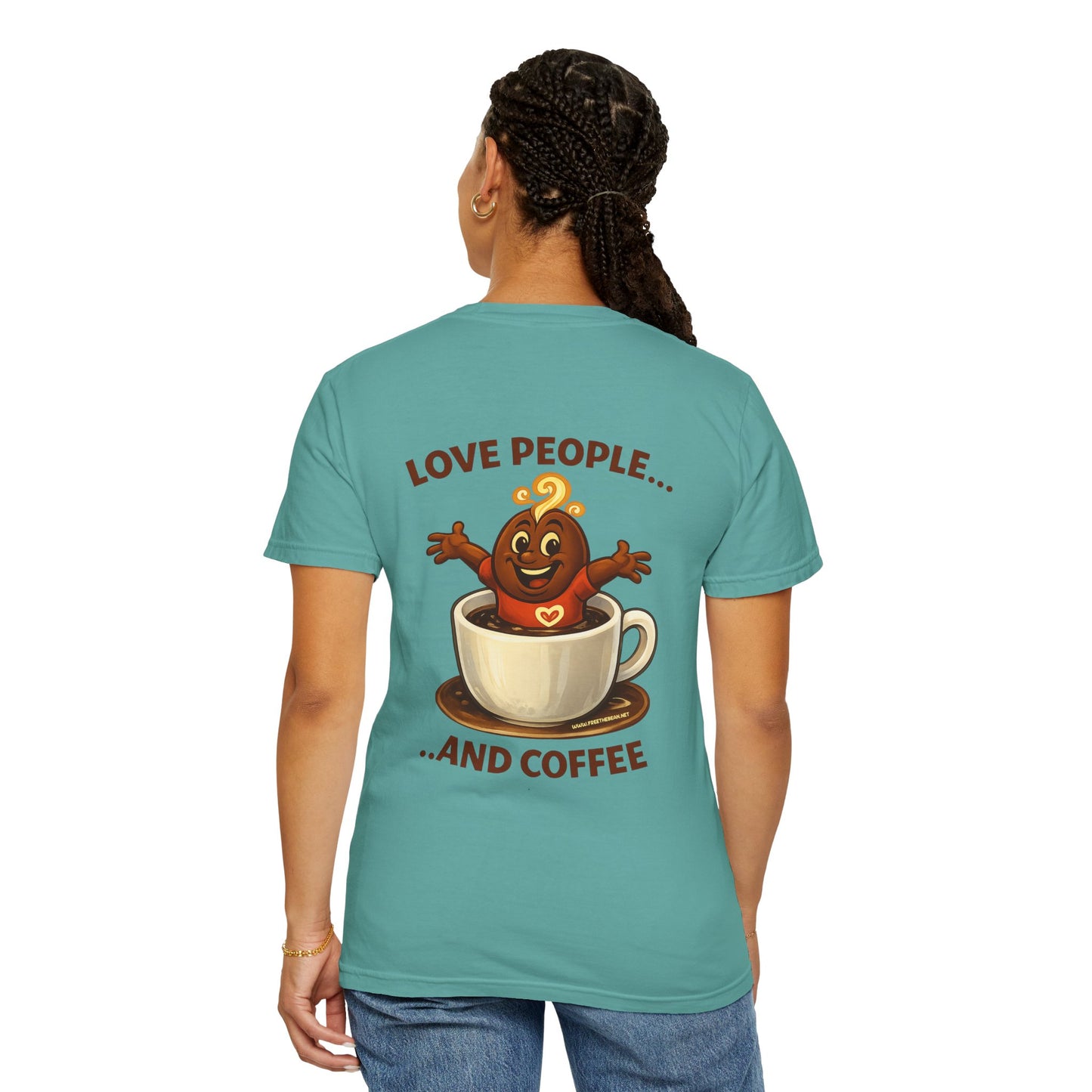 Coffee Lovers T-Shirt — “Love People... and Coffee” Cute Coffee Cup Design