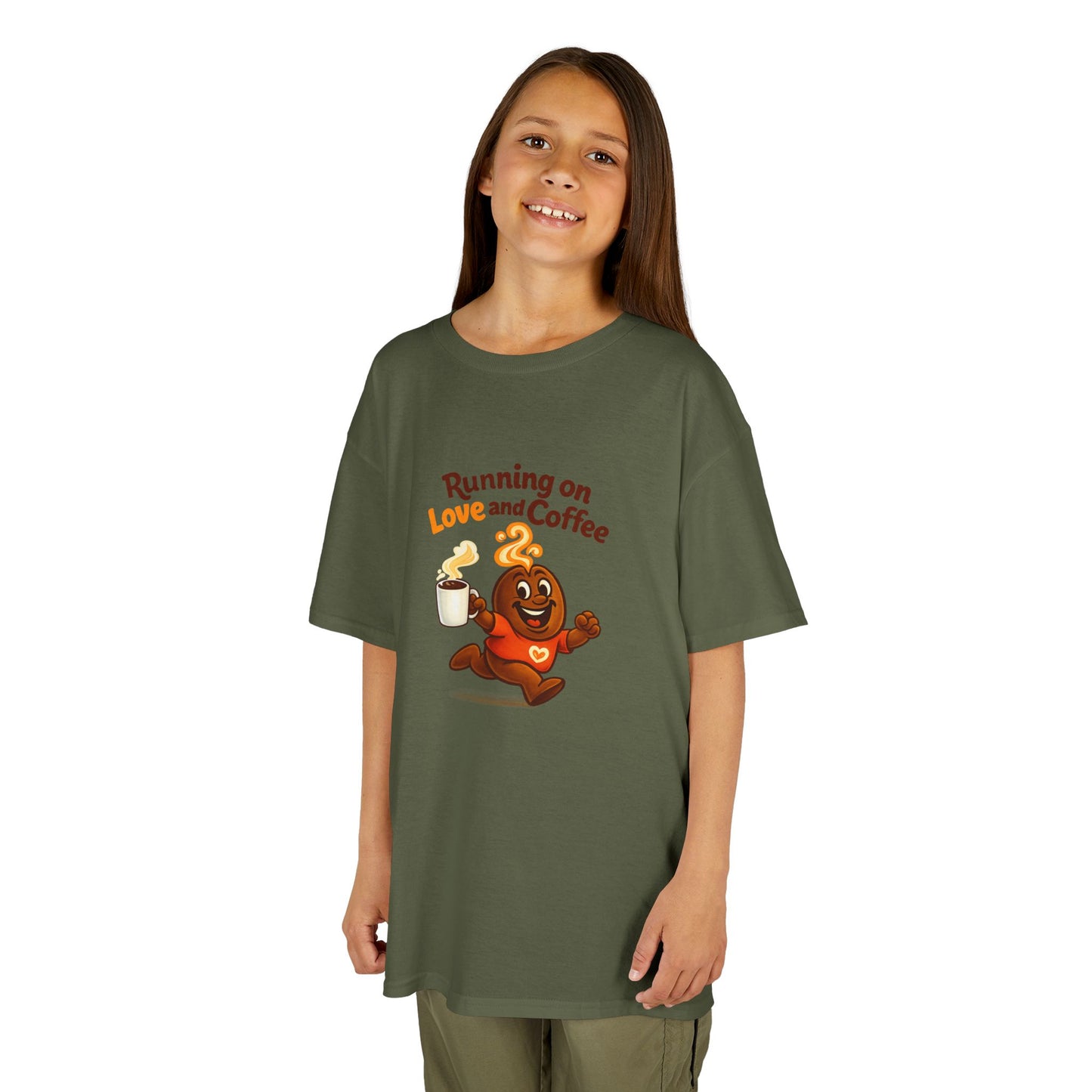 Running on Love & Coffee Kids T-Shirt