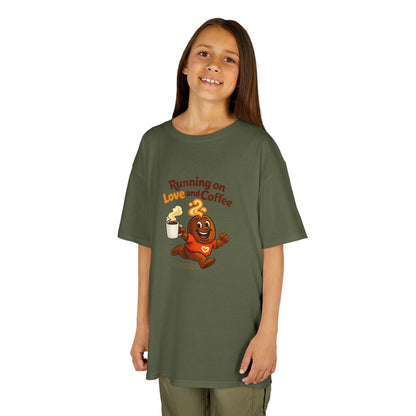 Running on Love & Coffee Kids T-Shirt