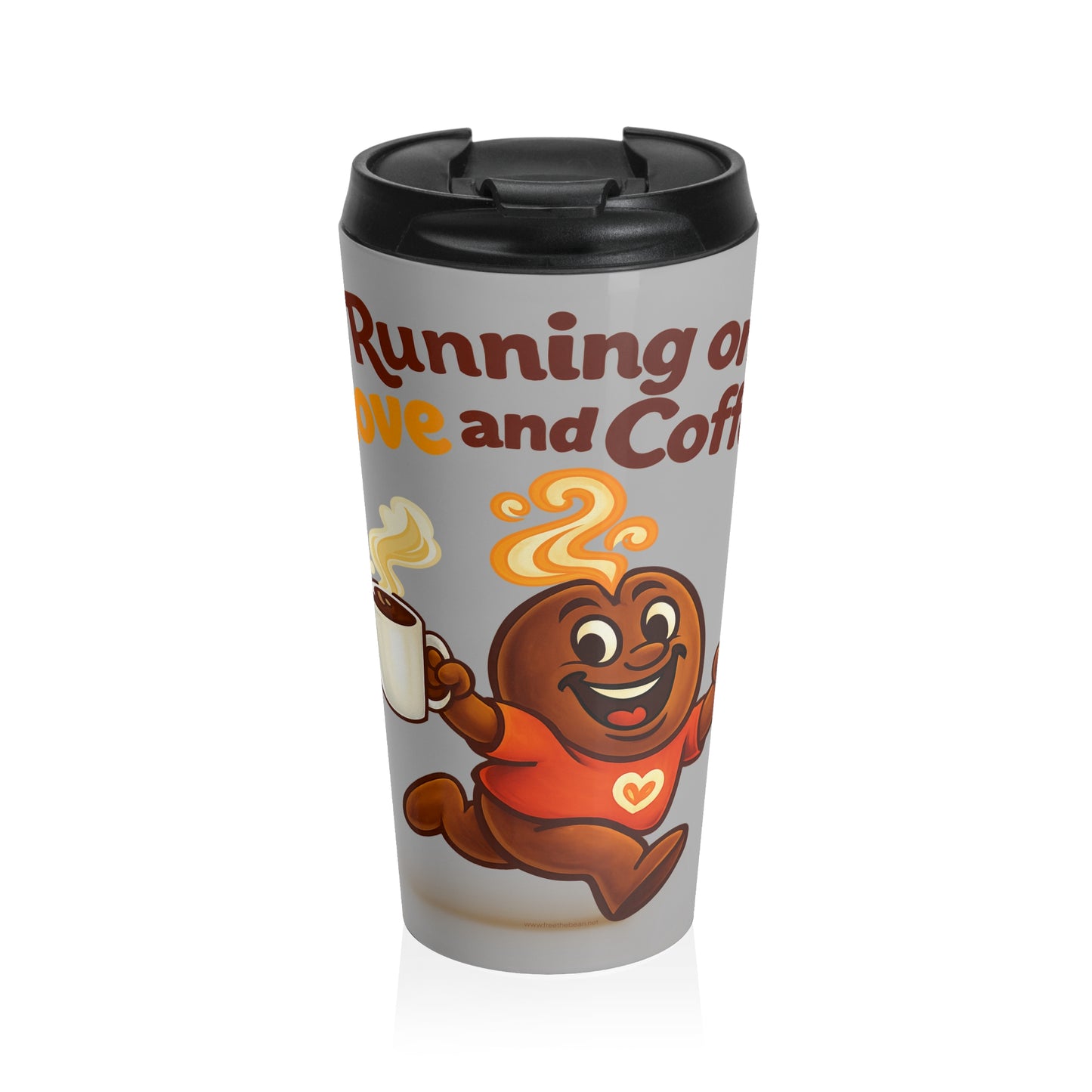 Free The Bean Running on Love & Coffee Comfort Travel Mug