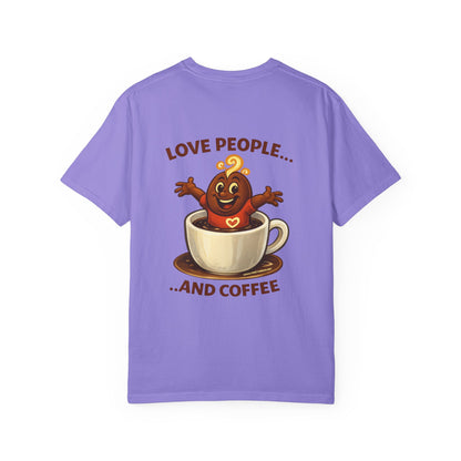 Coffee Lovers T-Shirt — “Love People... and Coffee” Cute Coffee Cup Design
