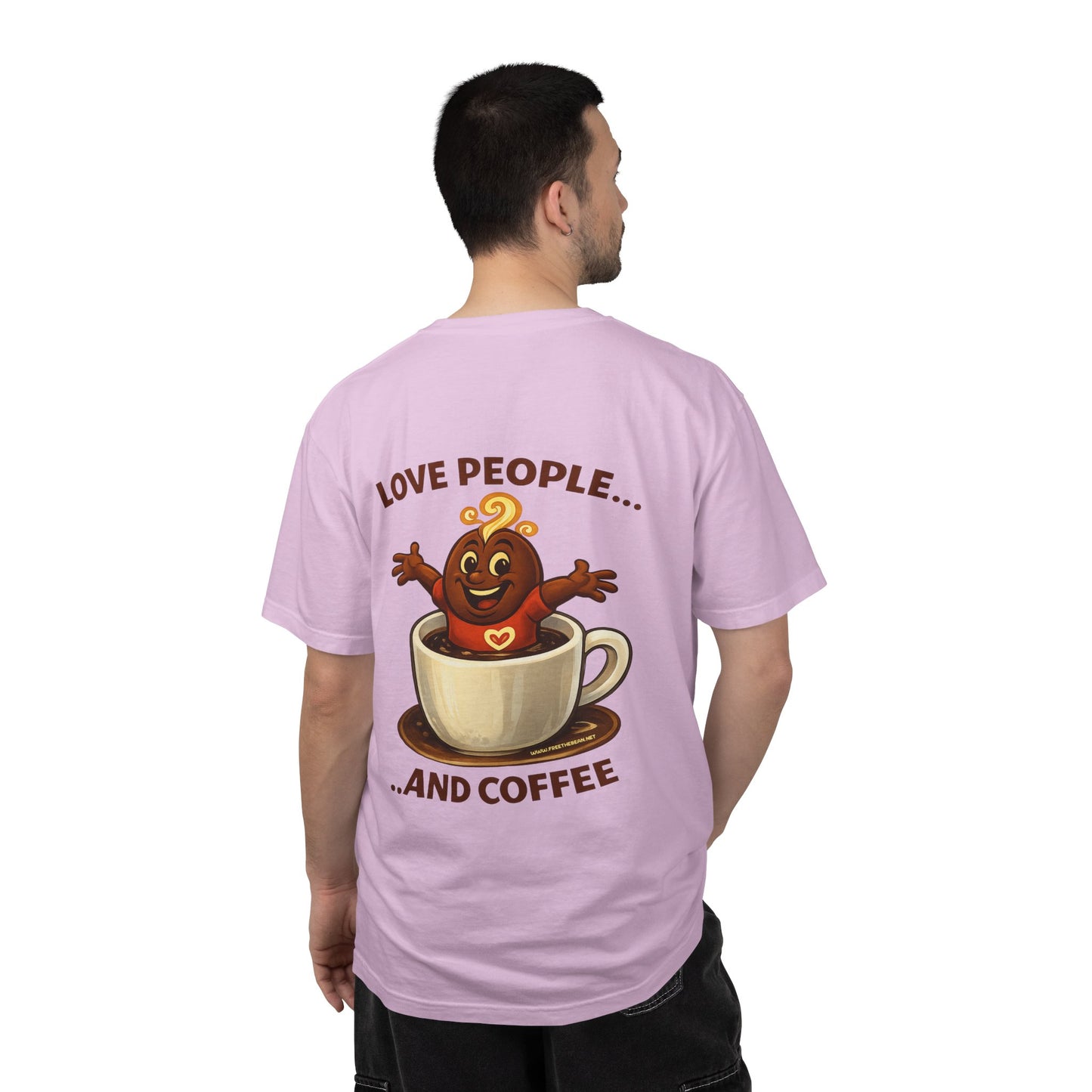 Coffee Lovers T-Shirt — “Love People... and Coffee” Cute Coffee Cup Design