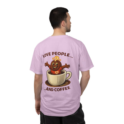 Coffee Lovers T-Shirt — “Love People... and Coffee” Cute Coffee Cup Design