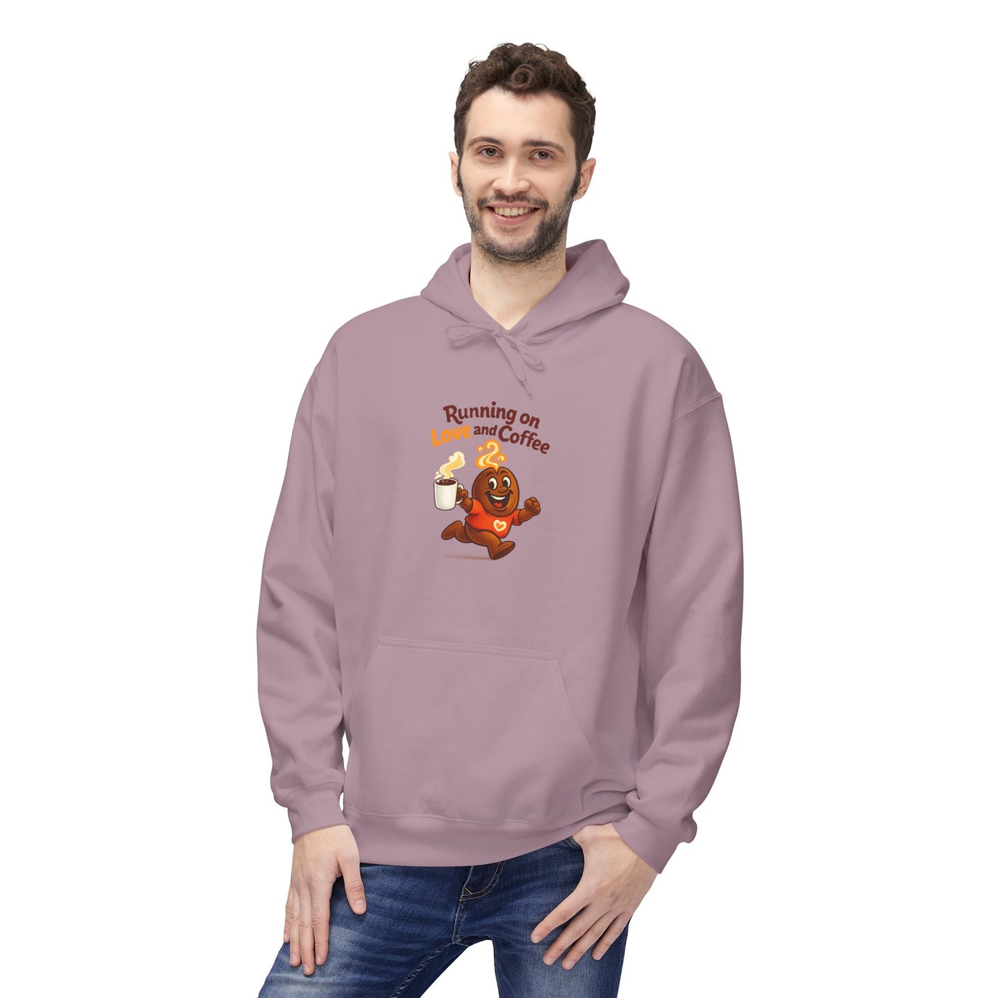 Free The Bean Running On Love & Coffee Unisex Fleece Hoodie